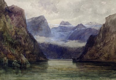 Romsdal Fjord om Middernacht, 1847 door William West